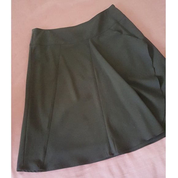Reitmans A-line Skirt Faux Wrap in Black Midi Length Lined - Picture 5 of 16
